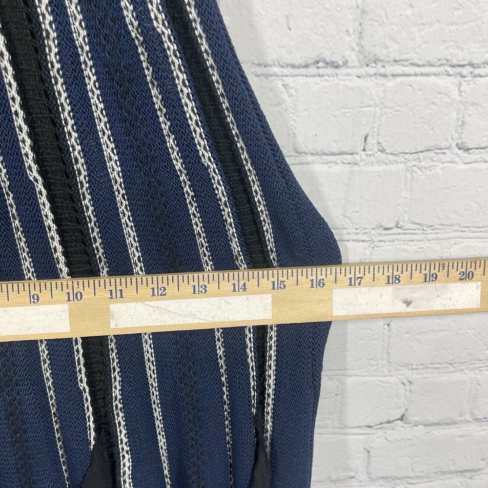 Harlyn Fit and Flare Dress Women’s Medium Navy Blue Sleeveless Open Knit Fit NWT - Picture 15 of 16